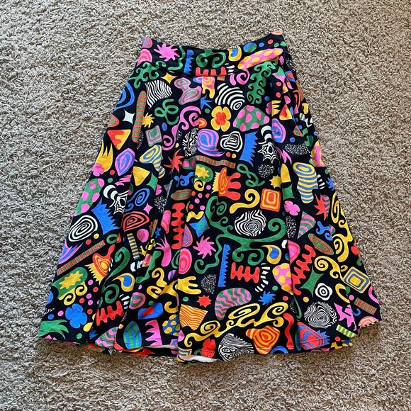 Nooworks Dresses & Skirts - Nooworks Francis Circle Skirt Party Mix cotton blend black colorful size L